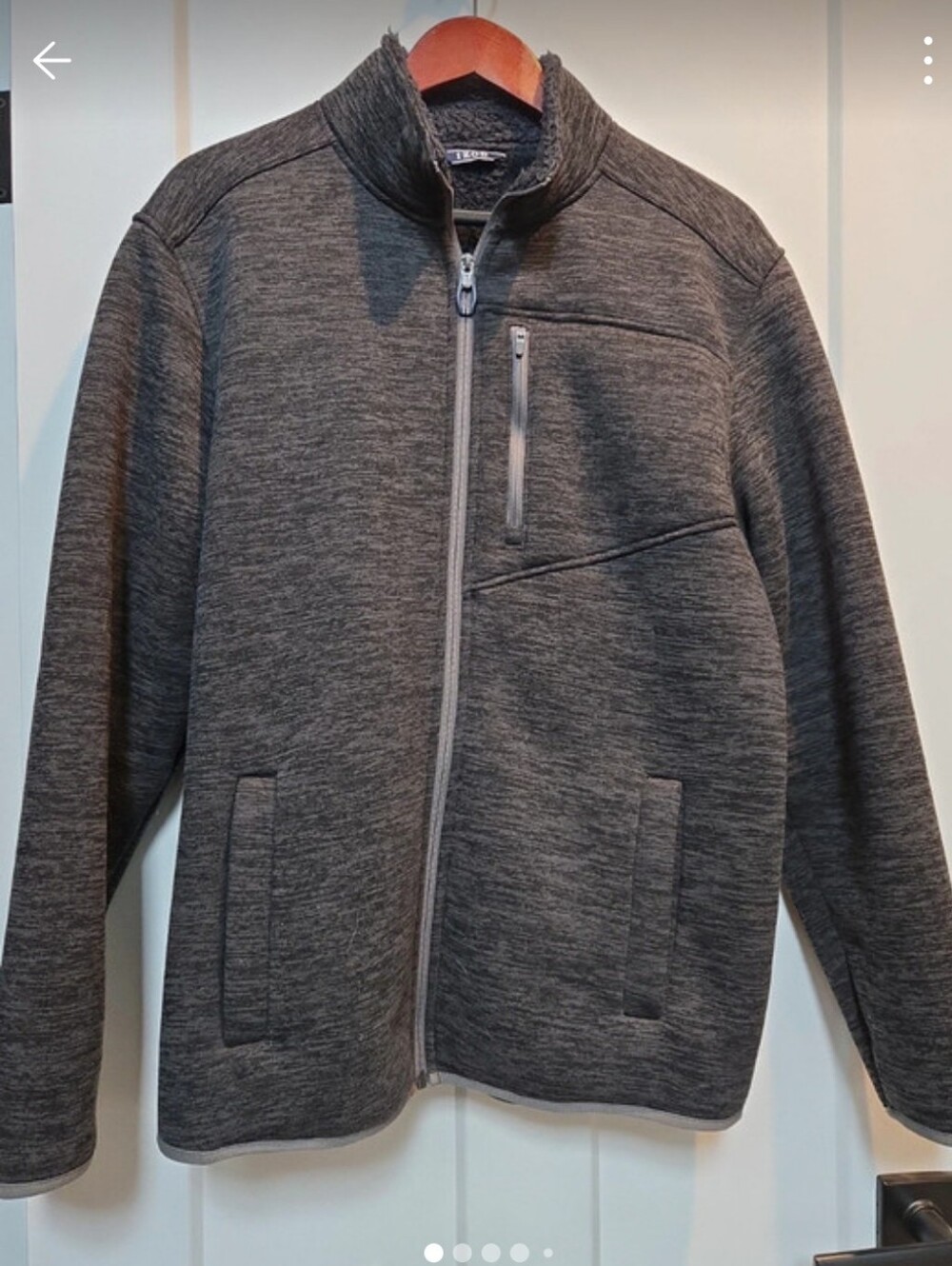 Izod Men’s Charcoal Gray Full-Zip Sweater Jacket